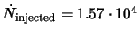 $\dot{N}_{\rm injected} = 1.57\cdot 10^{4}$