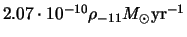 $2.07\cdot 10^{-10} \rho_{-11} M_\odot{\rm yr}^{-1}$